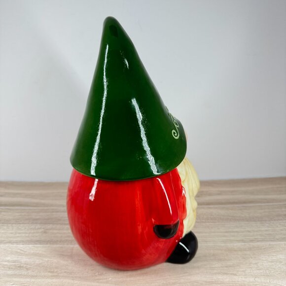Home Essentials Christmas Gnome Cookie Jar Ceramic Holiday Decor - Picture 3 of 11
